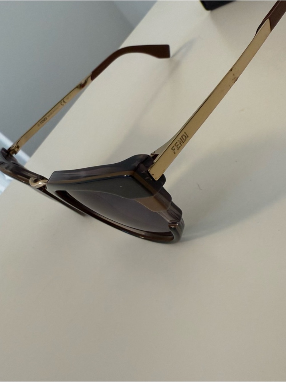 Fendi Black Sunglasses with Gold Bridge - Picture 4 of 4